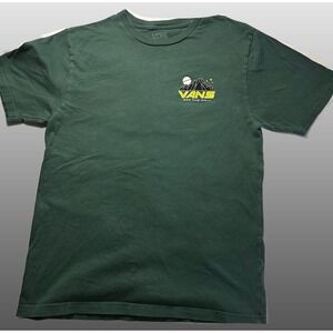 Vans Classic Fit T Shirt Green Mountain Tent Graphic Print Kids Large